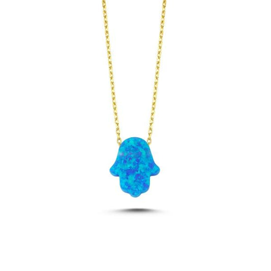 "Fatimas Hand Opal" Halskette blau - ONYA